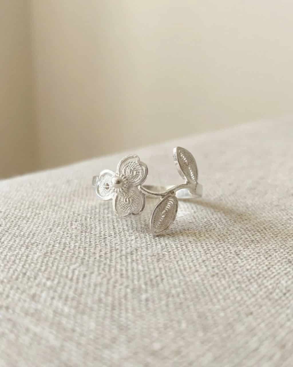 Anillo Trebol en Plata ley 950 Filigrana - miniatura 2