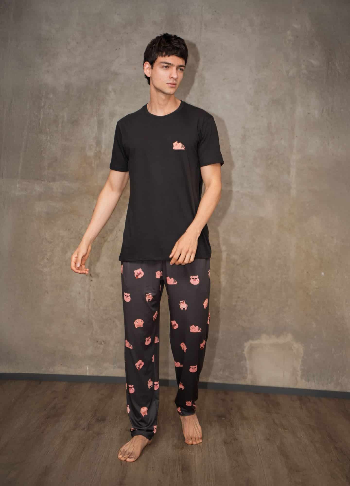 Conjunto Pantalón Cerditos - Negro - miniatura 2