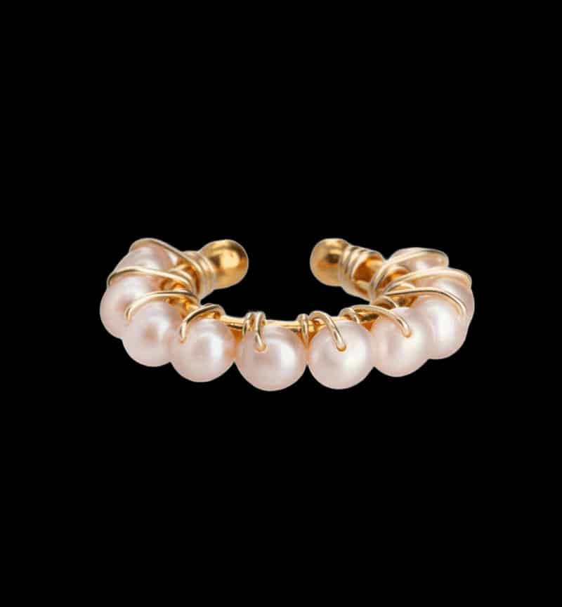 Ear Cuff de Perlas Rosadas Grande - miniatura 3
