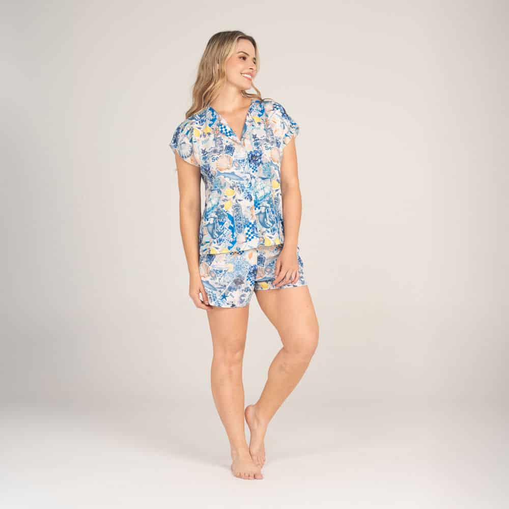 Conjunto de Pijama Short Arrecifes. - miniatura 2
