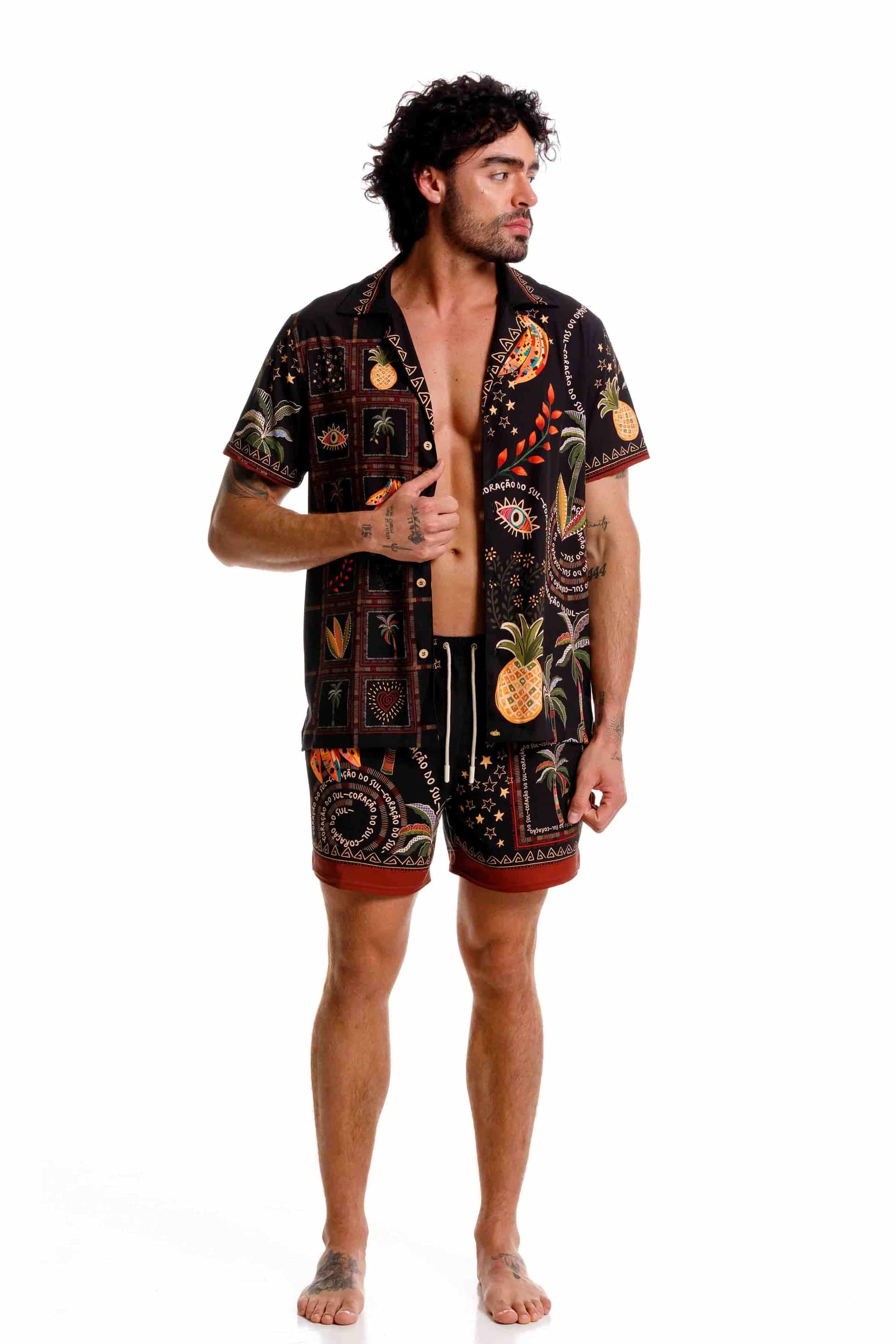 Camisa Playera Samba Negra - miniatura 4