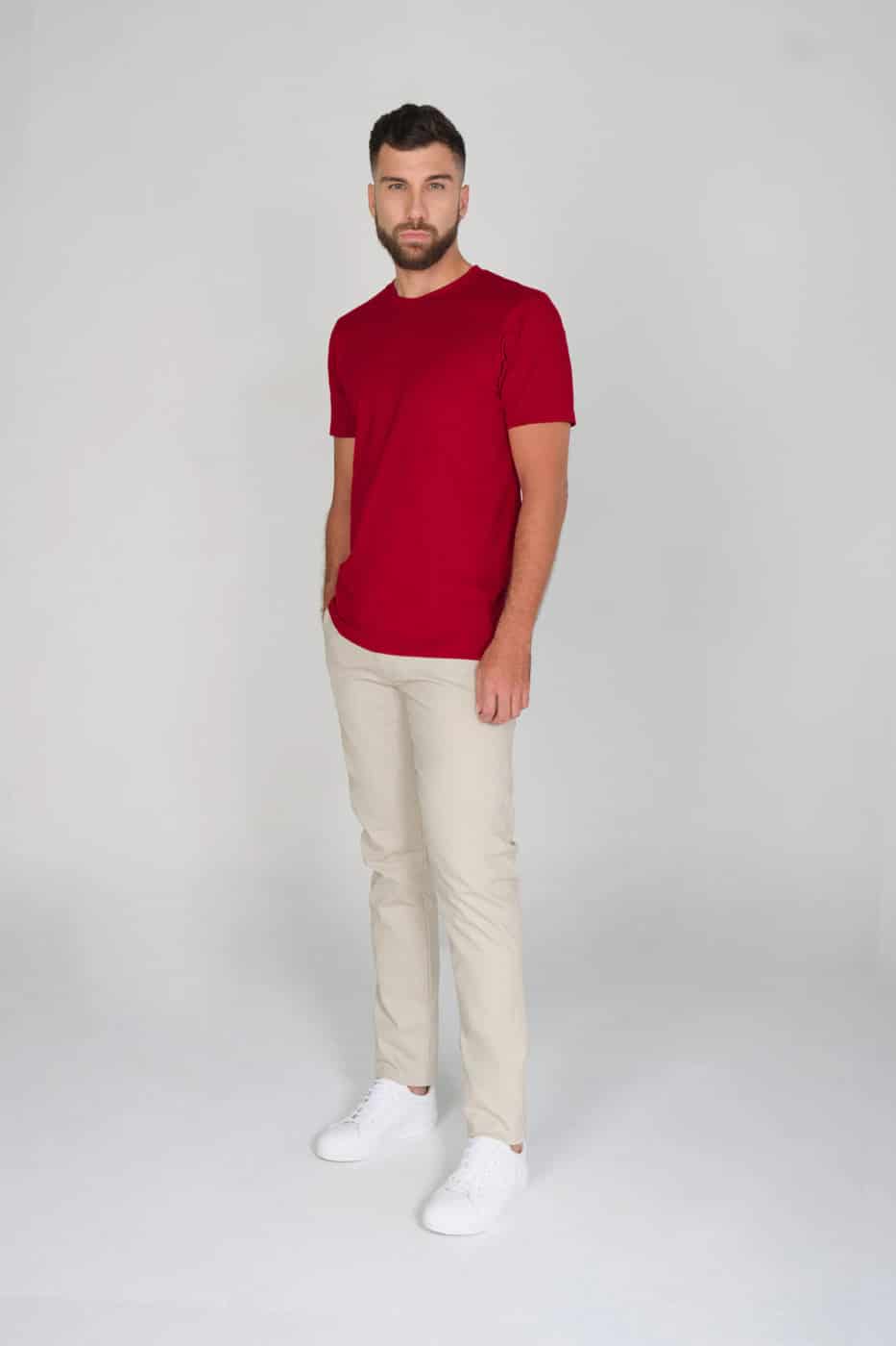 T-shirt Slim Fit 100% Algodón Rojo - miniatura 2
