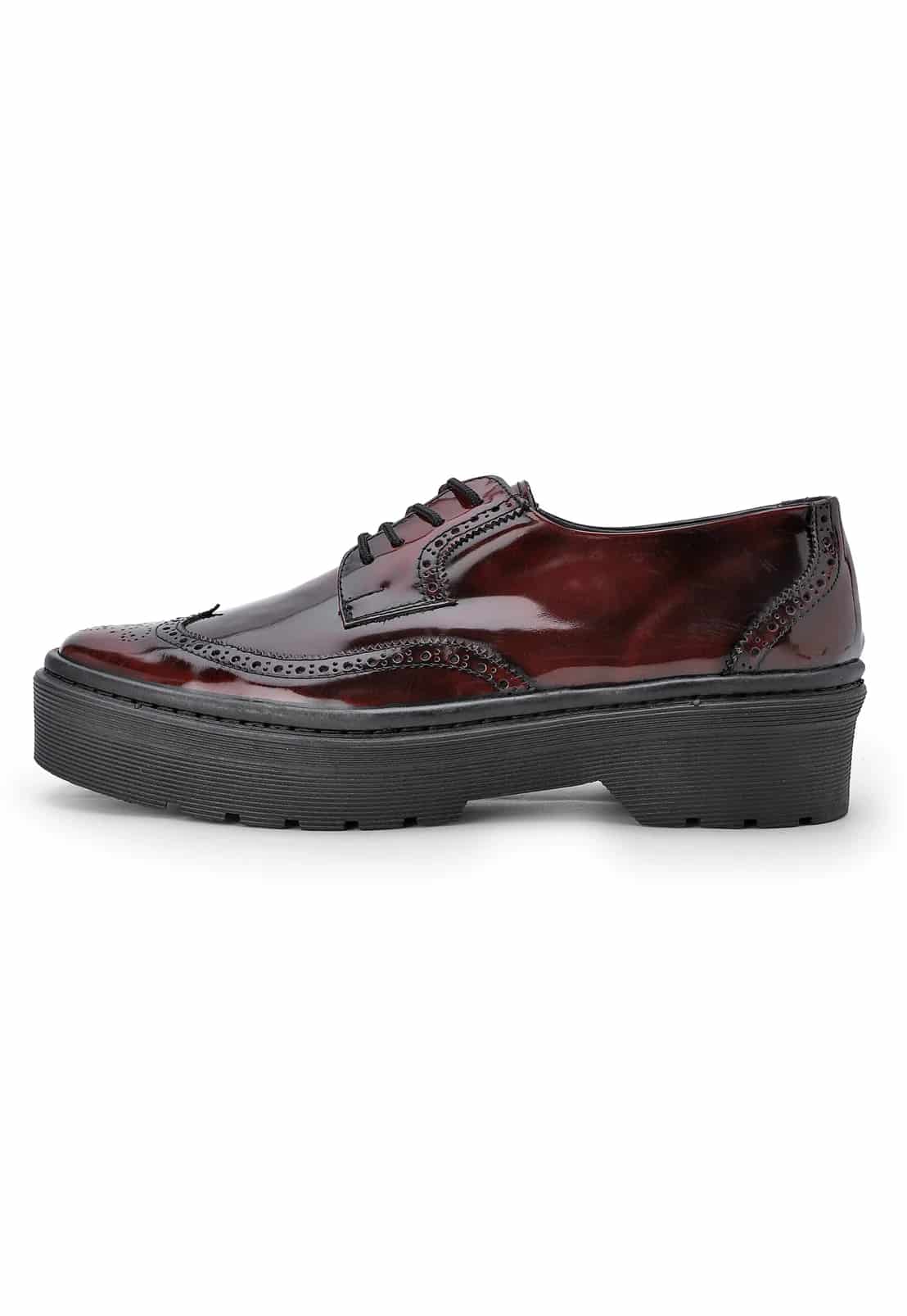 Zapatos oxford vinotinto suela chunky - miniatura 3