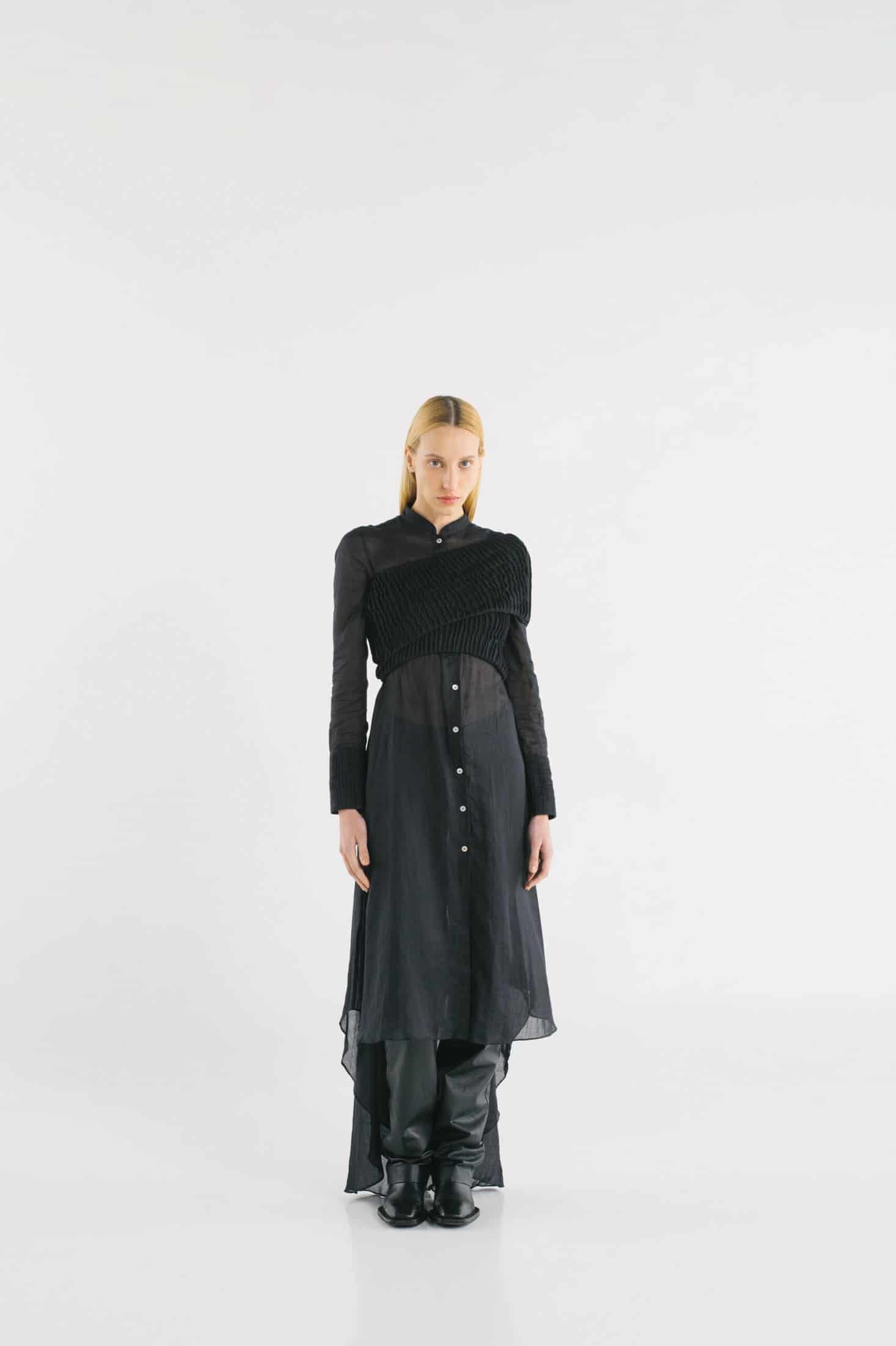 FURROWS SHIRT DRESS TOP - miniatura 4