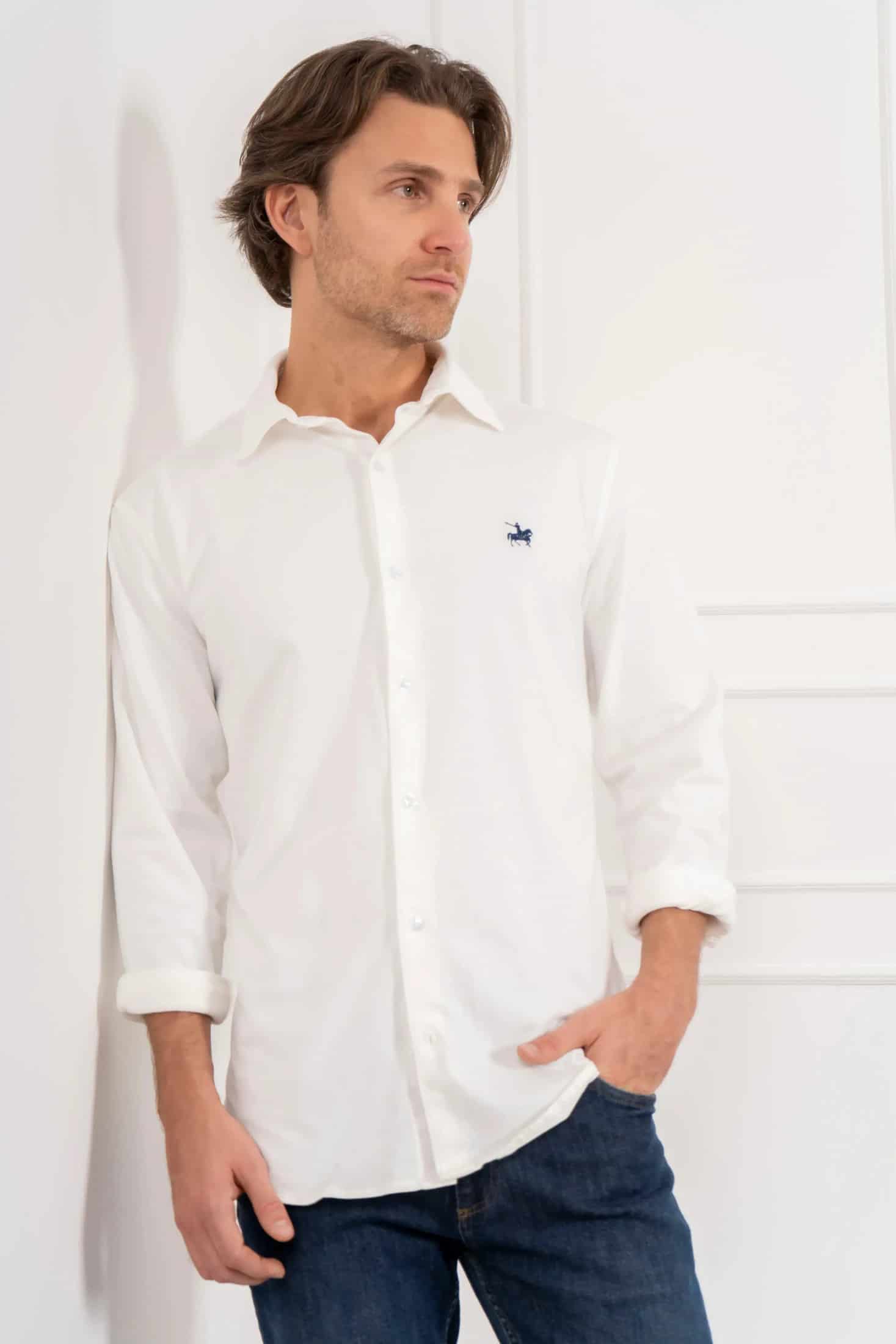 Camisa Pique Premium Hombre Blanco - miniatura 1