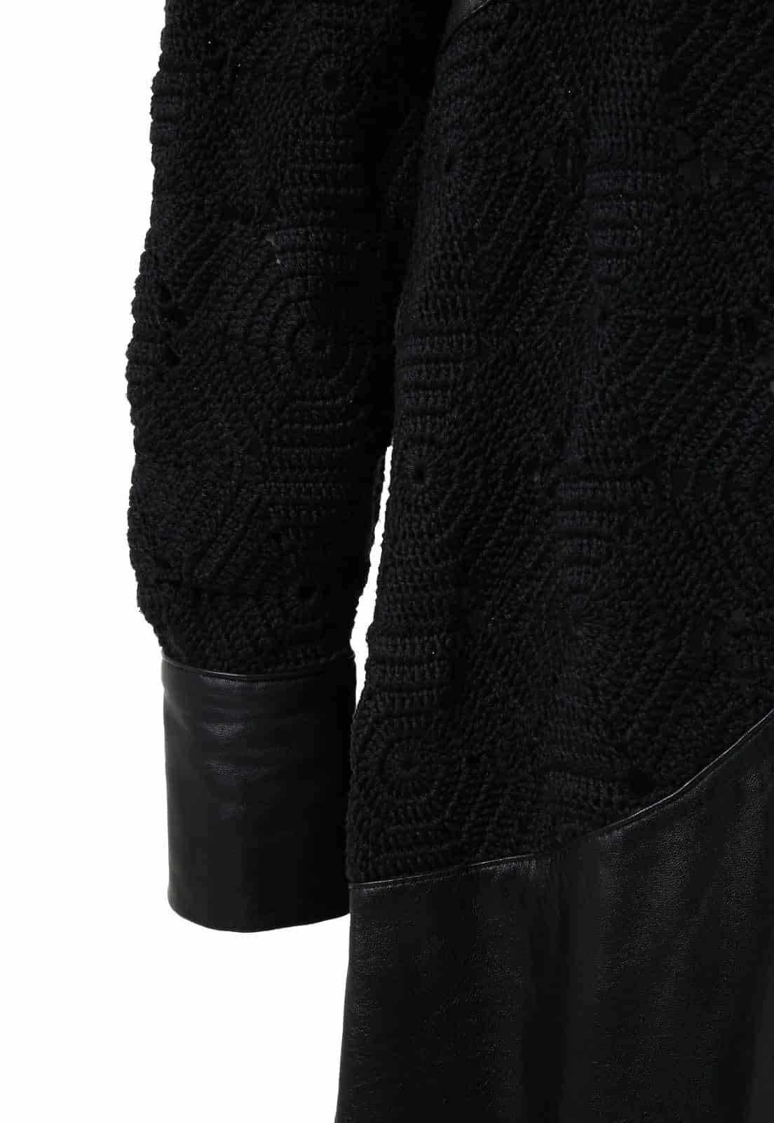 WAVY CROCHET LEATHER SHIRT DRESS - miniatura 7