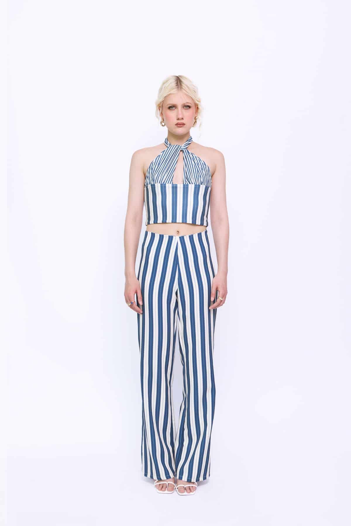Halter Top in Midnight Stripes - miniatura 3