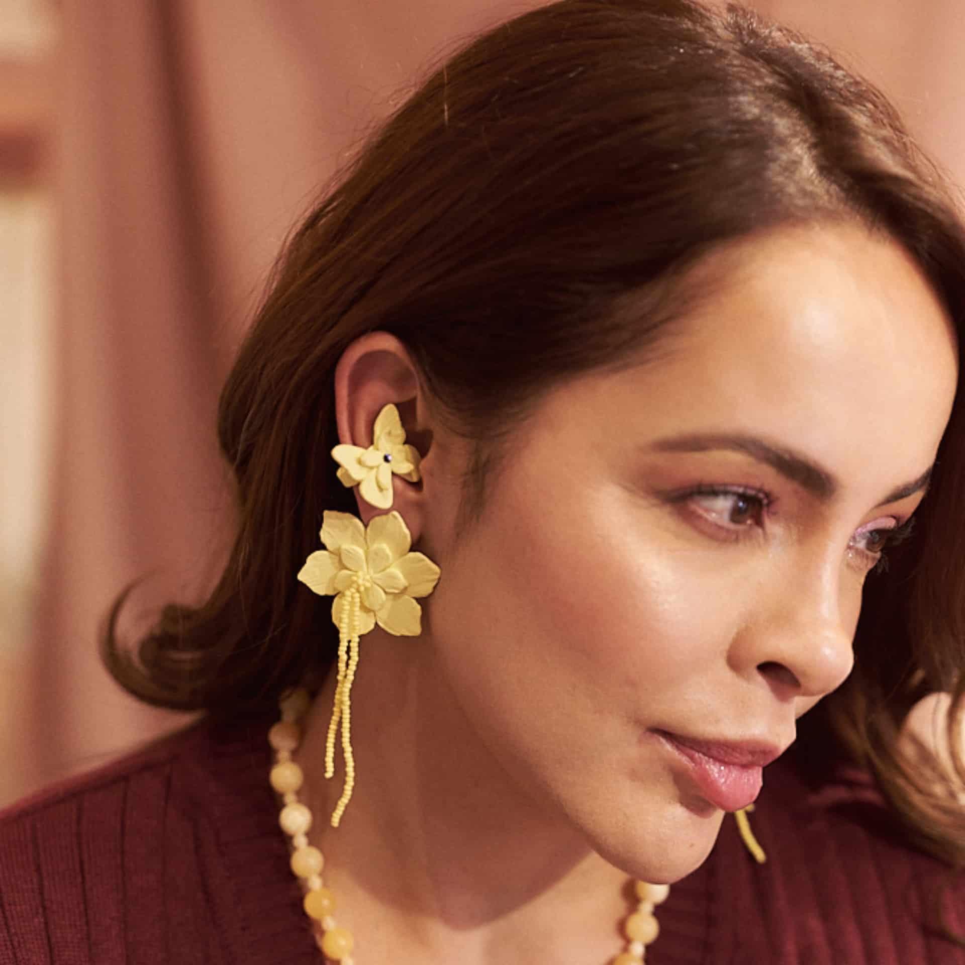 Aretes Flor de Ocobo Maxi - miniatura 2