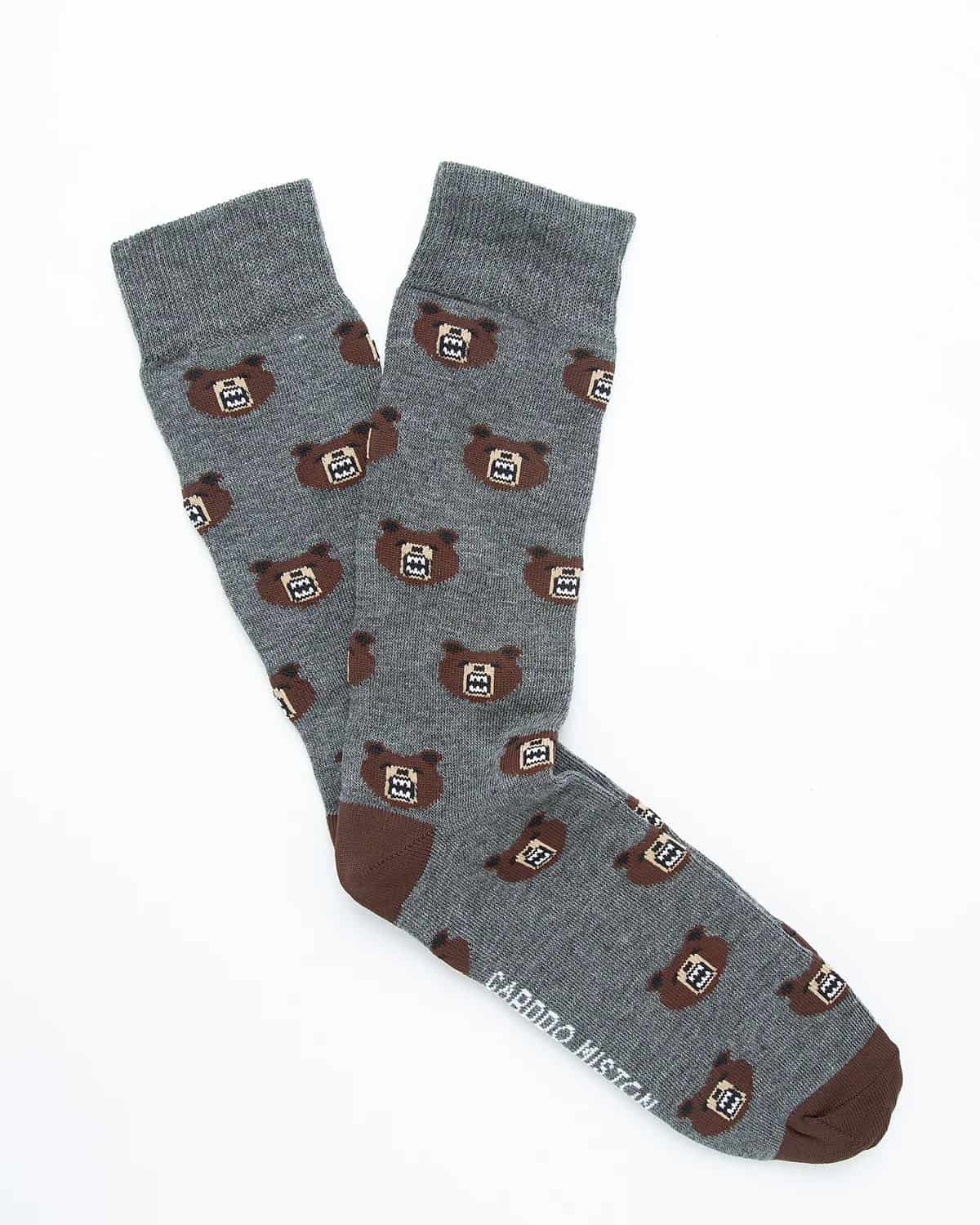 Medias Algodón Estampado Osos - Fondo Gris - miniatura 1