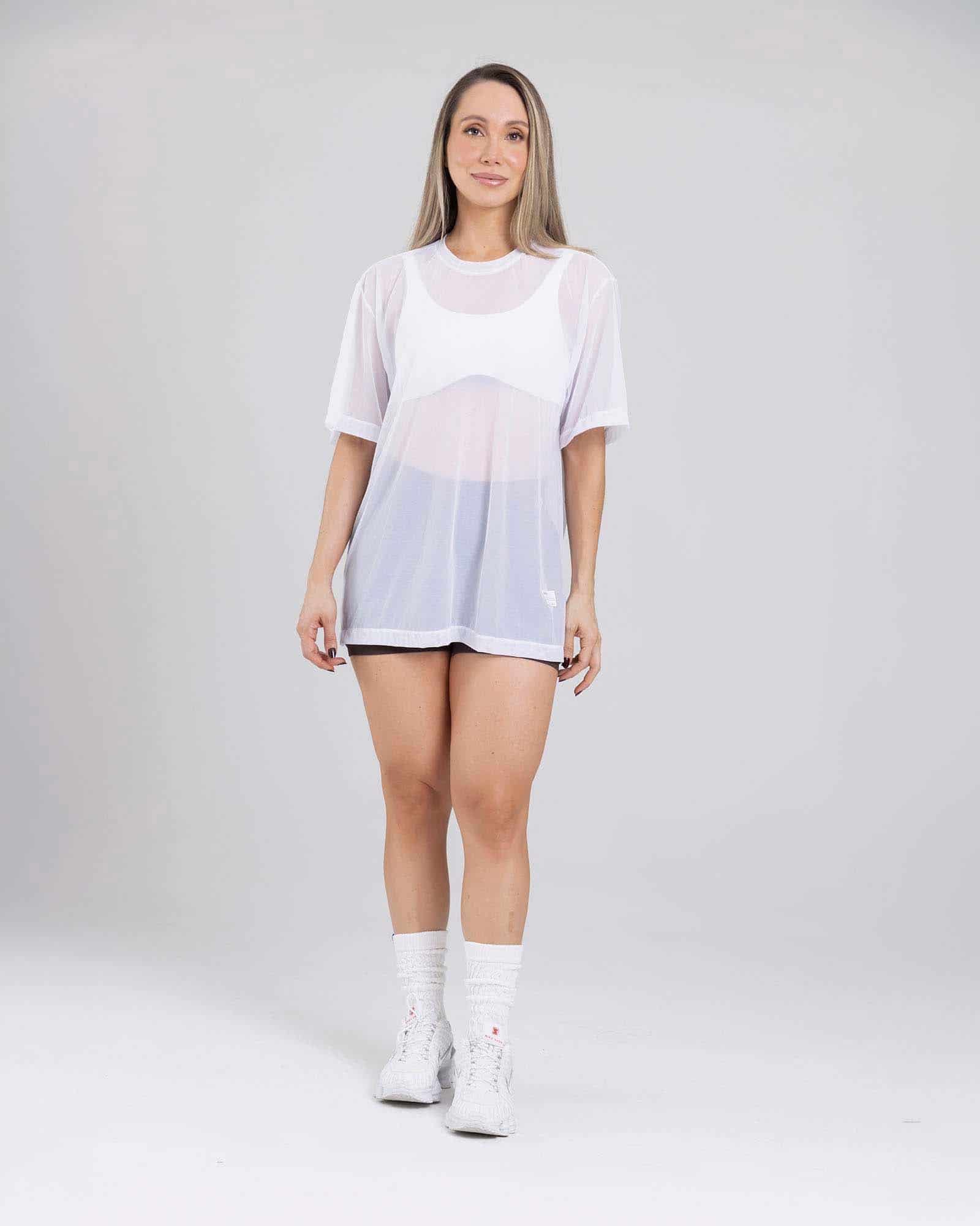 Camiseta oversize mesh aura blanco flexi FIBER - miniatura 1
