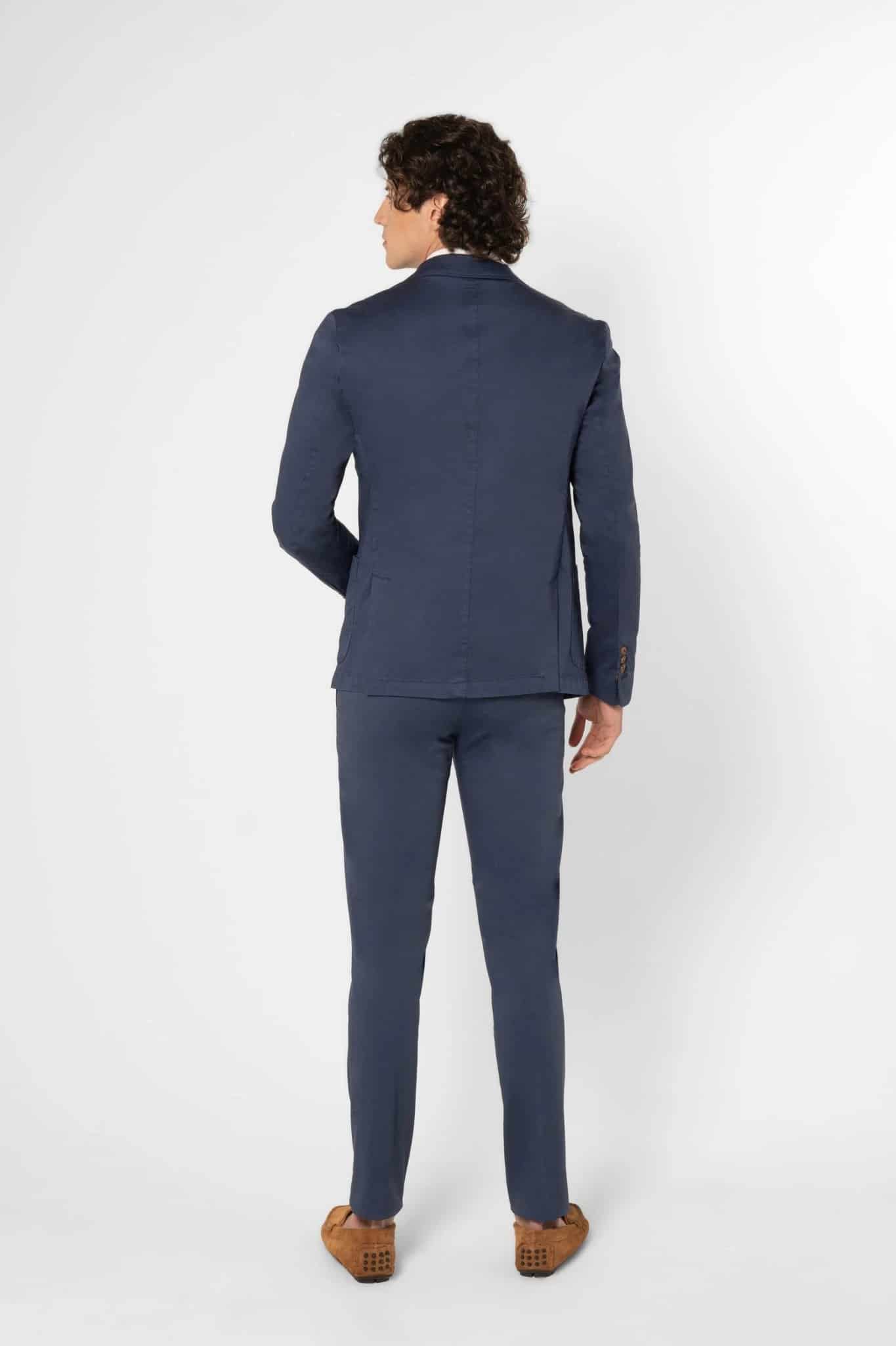 Men's mixed fabric blazer blue new sienna - miniatura 5