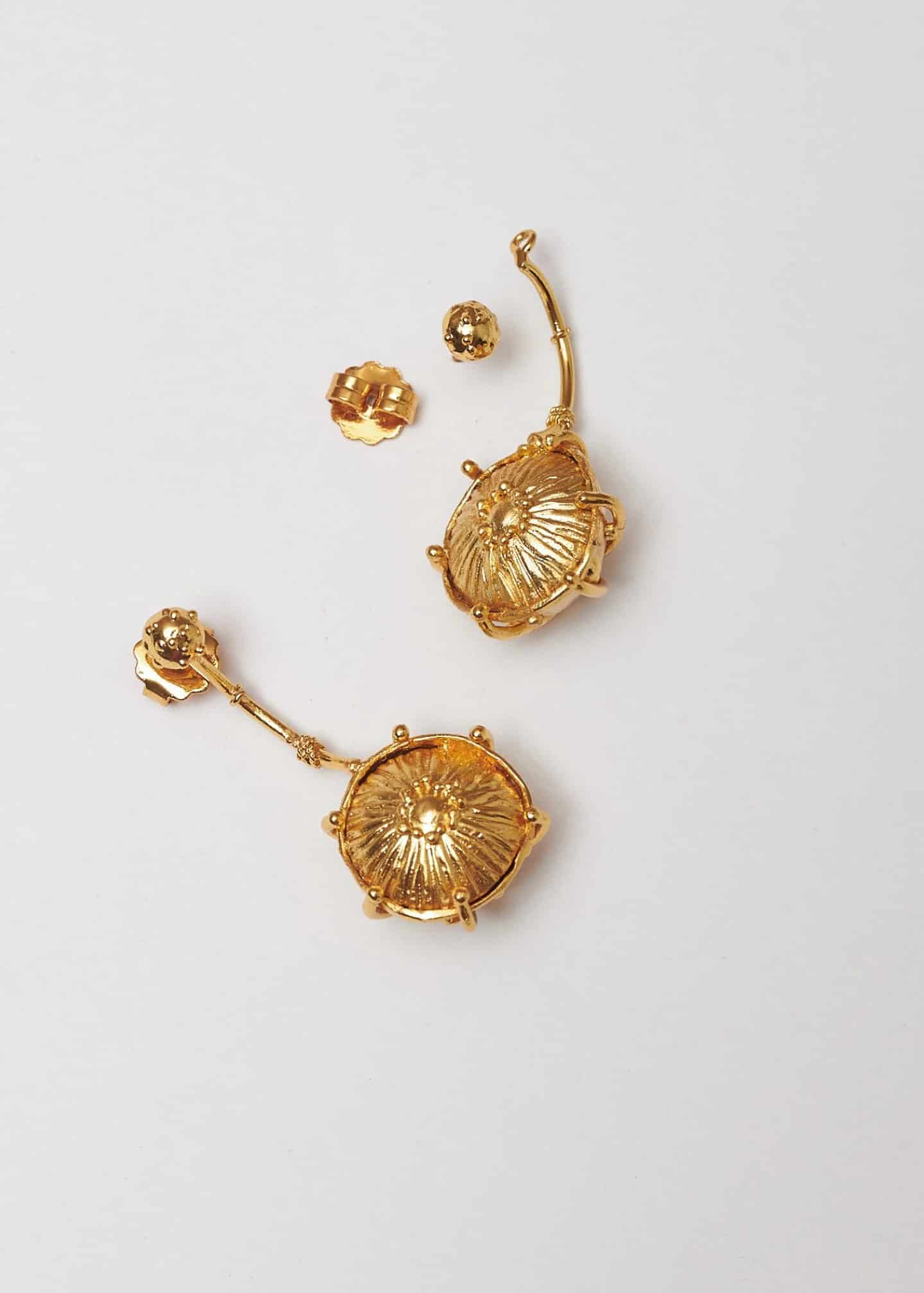 Aretes maxi sombrerito dorado - miniatura 3