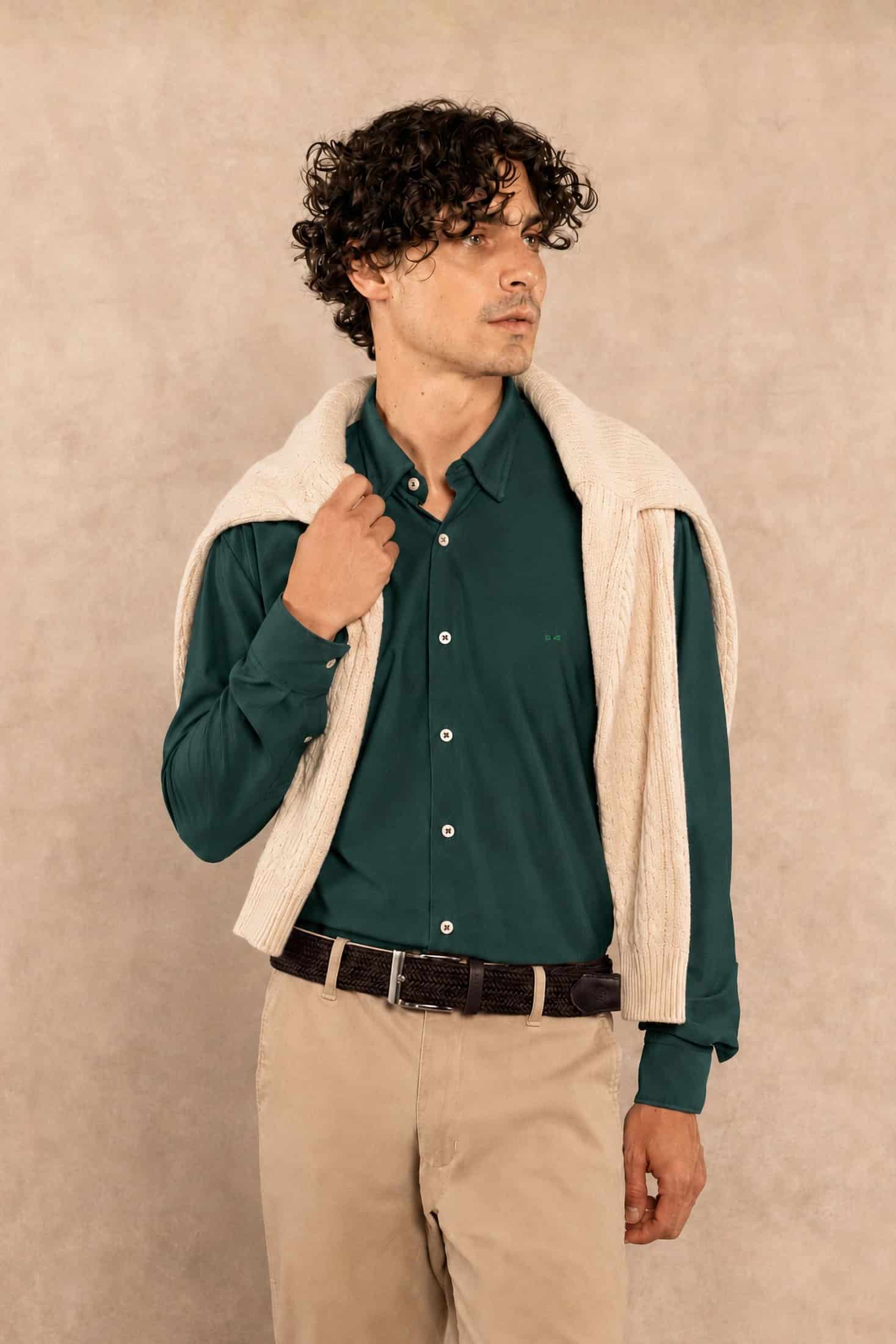 Camisa Performance Oxford Esmerald - miniatura 1
