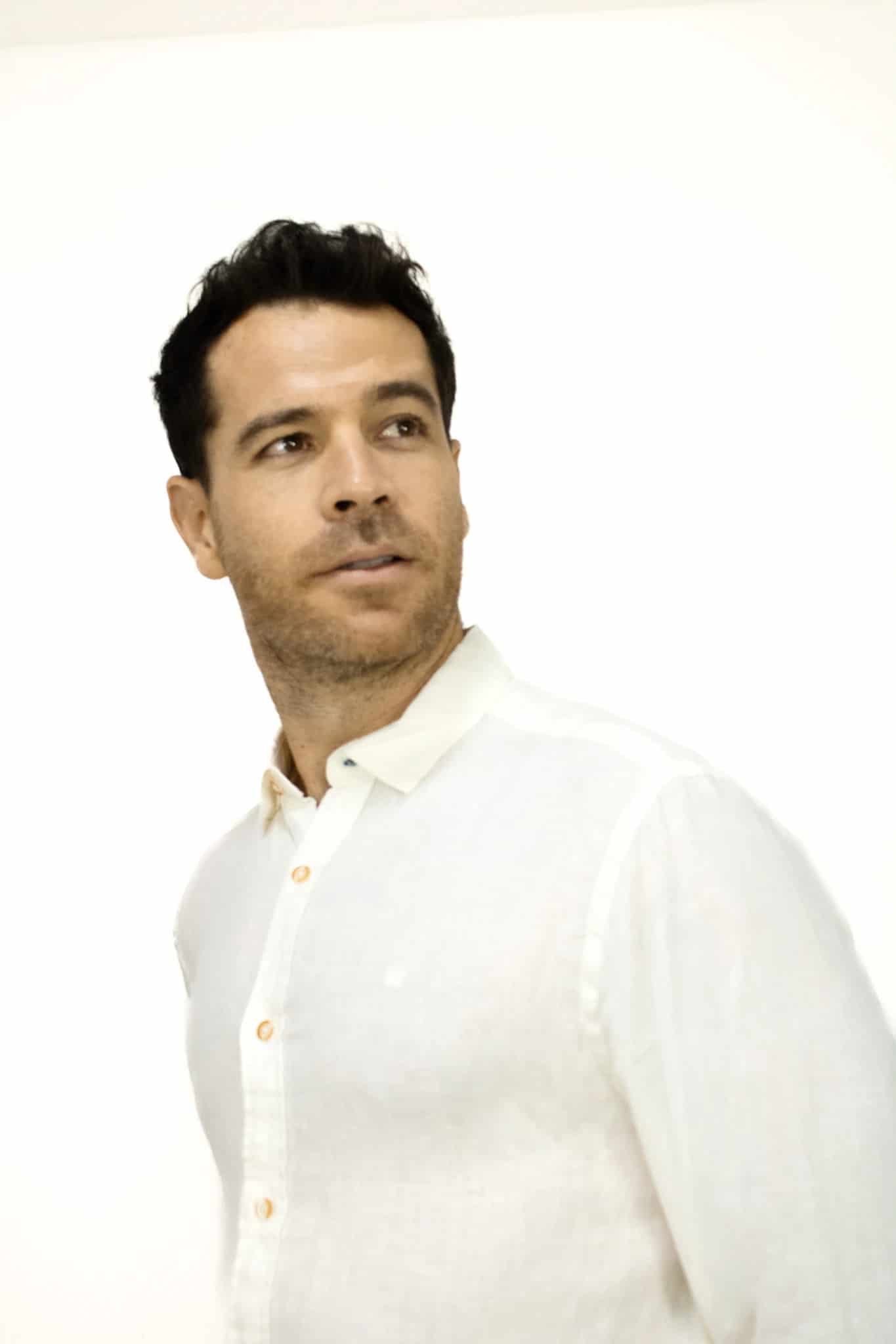 Camisa De Lino Manga Larga Blanca Para hombre - miniatura 4
