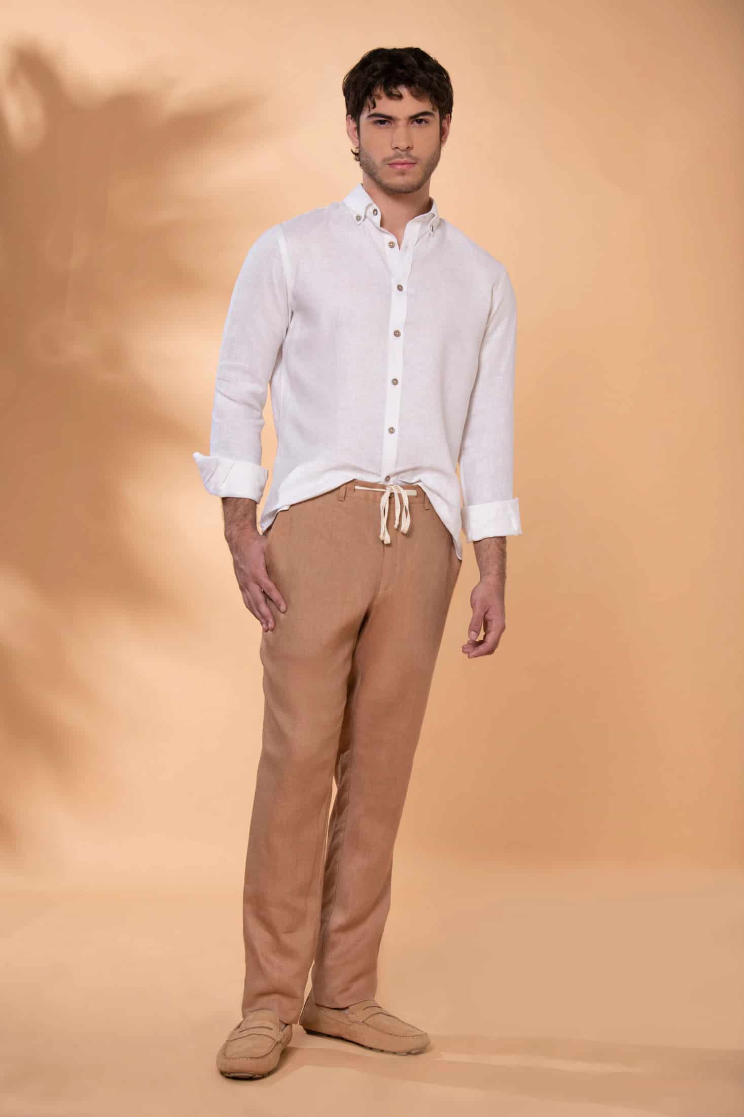 Camisa Sirocco Lino Beige - miniatura 7