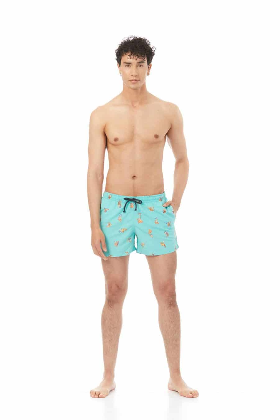 Men's swim trunk turquoise lorenzo - miniatura 1