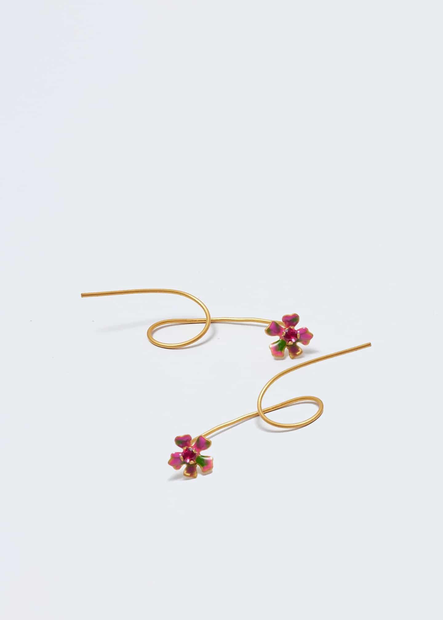 Aretes bromelia micro Dorado - miniatura 1