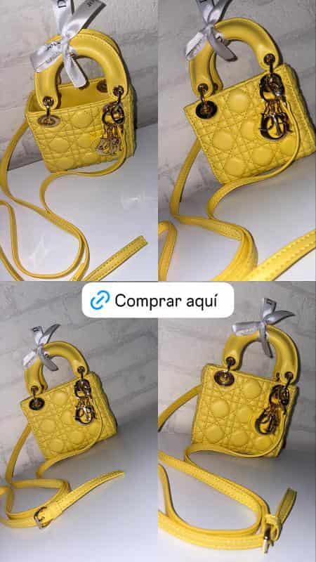 BOLSO LADY DIOR MINI AMARILLO - miniatura 2