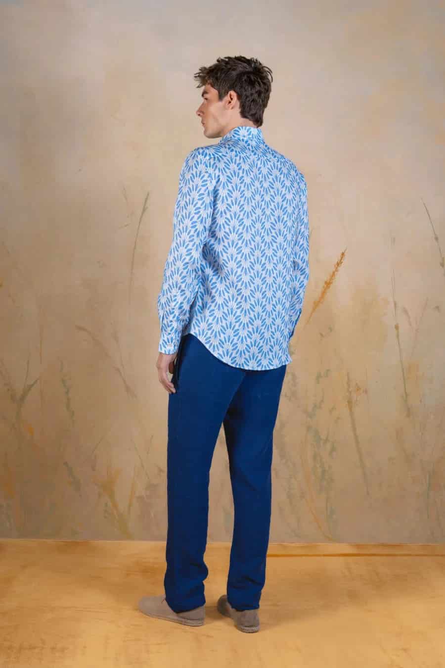 Light Blue Spica linen shirt light blue - miniatura 3