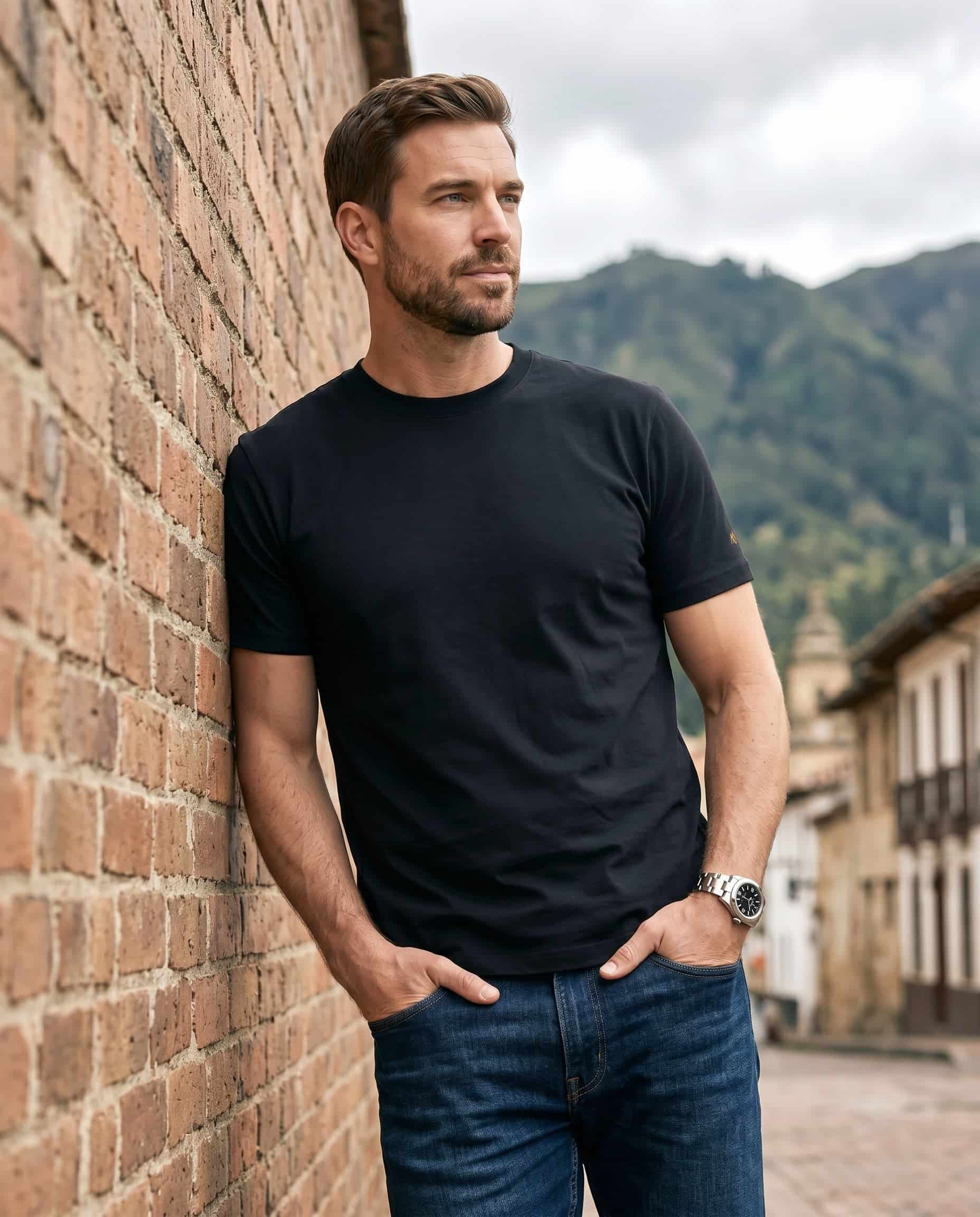 Set 3 Camisetas Slim Fit Negras - miniatura 2