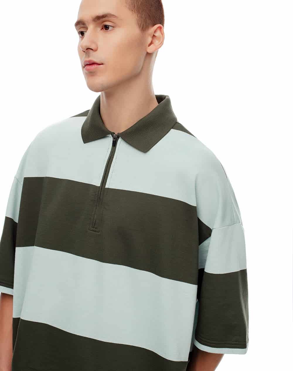 Polo oversize algodón rayas hombre - miniatura 1