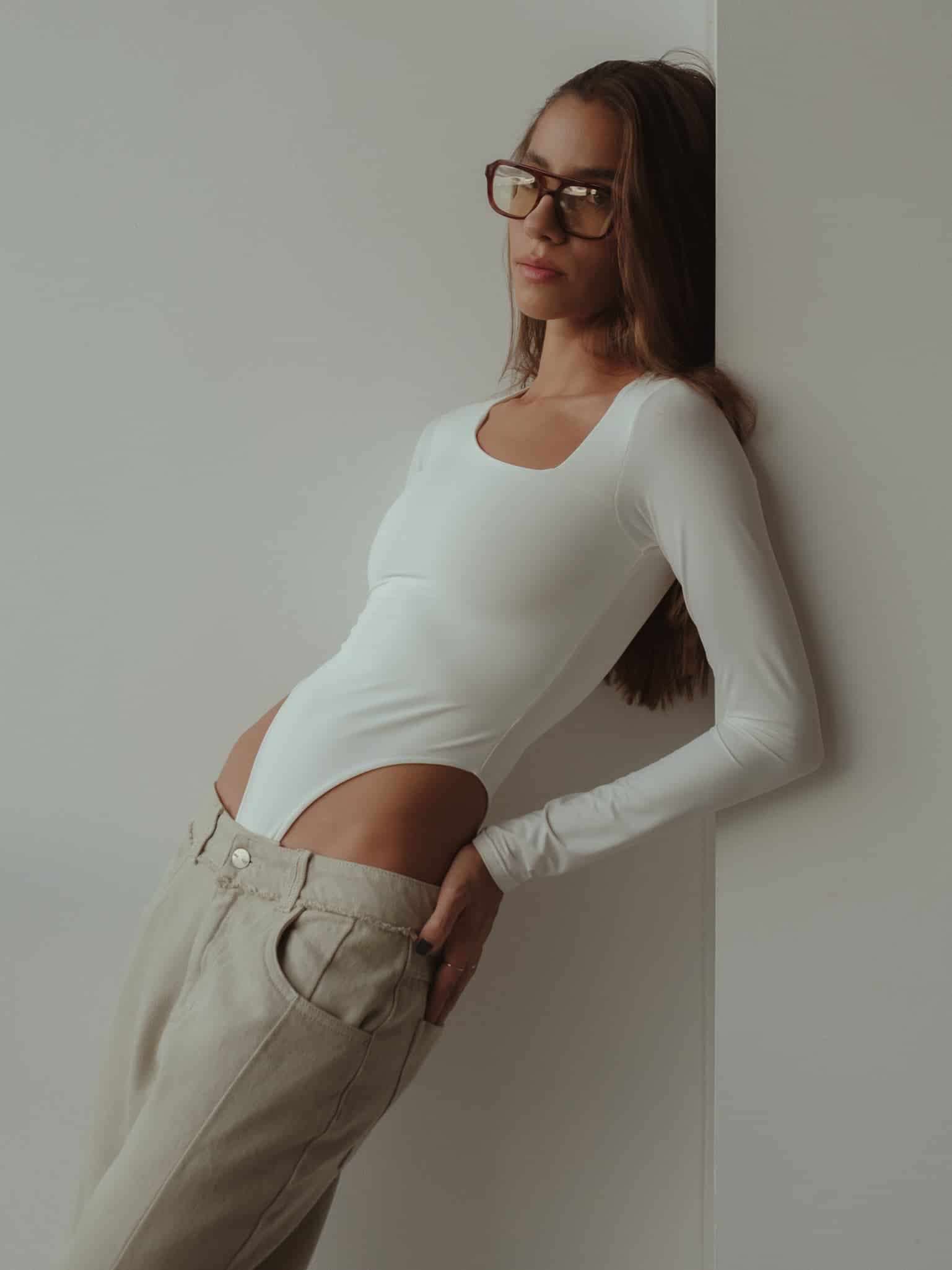 OPEN CURVE BODYSUIT - SOFT WHITE - miniatura 10