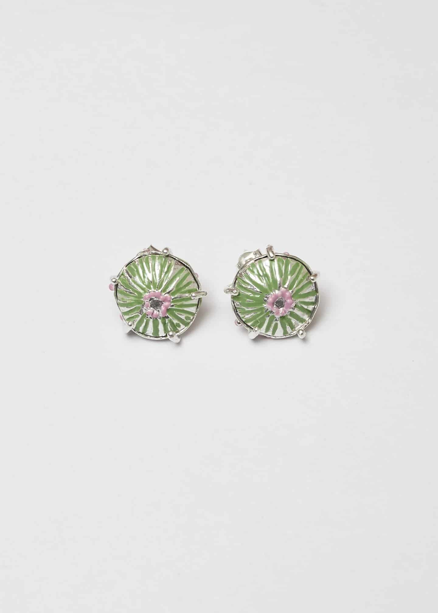 Aretes midi sombrerito pistacho lila - miniatura 4