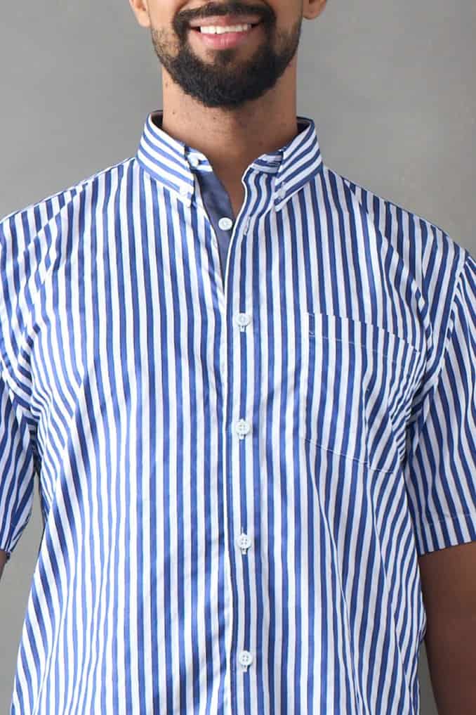 Camisa manga corta azul oscuro - miniatura 3