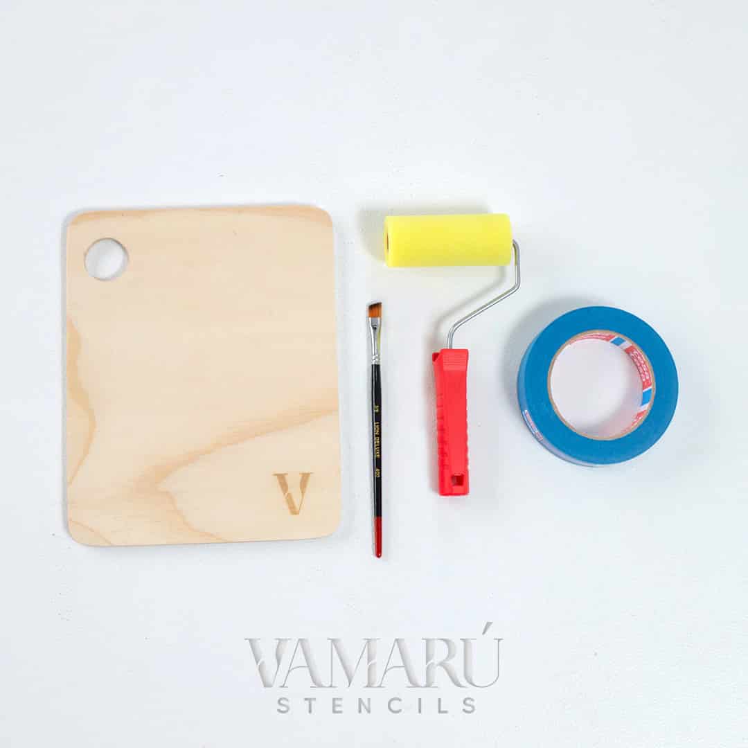 Kits de Complementos, Vamarú Stencils, Rodillo, Paleta, Pincel, Cinta azul - miniatura 4