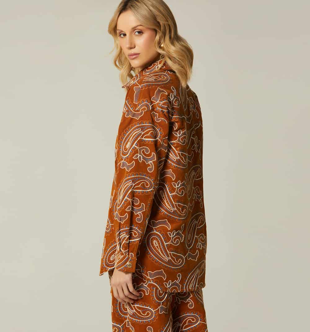 Bluson camisero en jacquard corduroy - miniatura 4