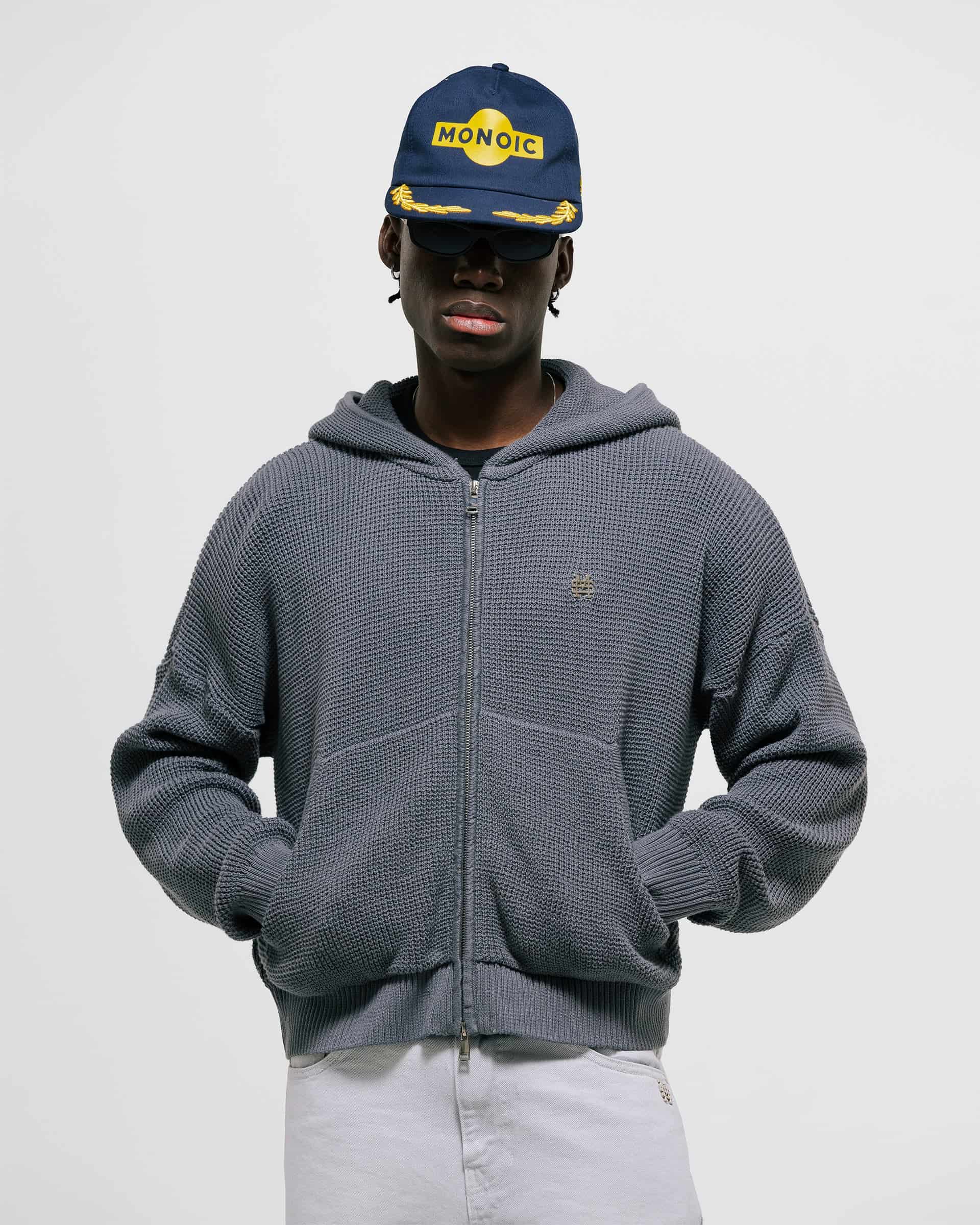 Zip Knitwear Hoodie - Gris Raton - miniatura 3