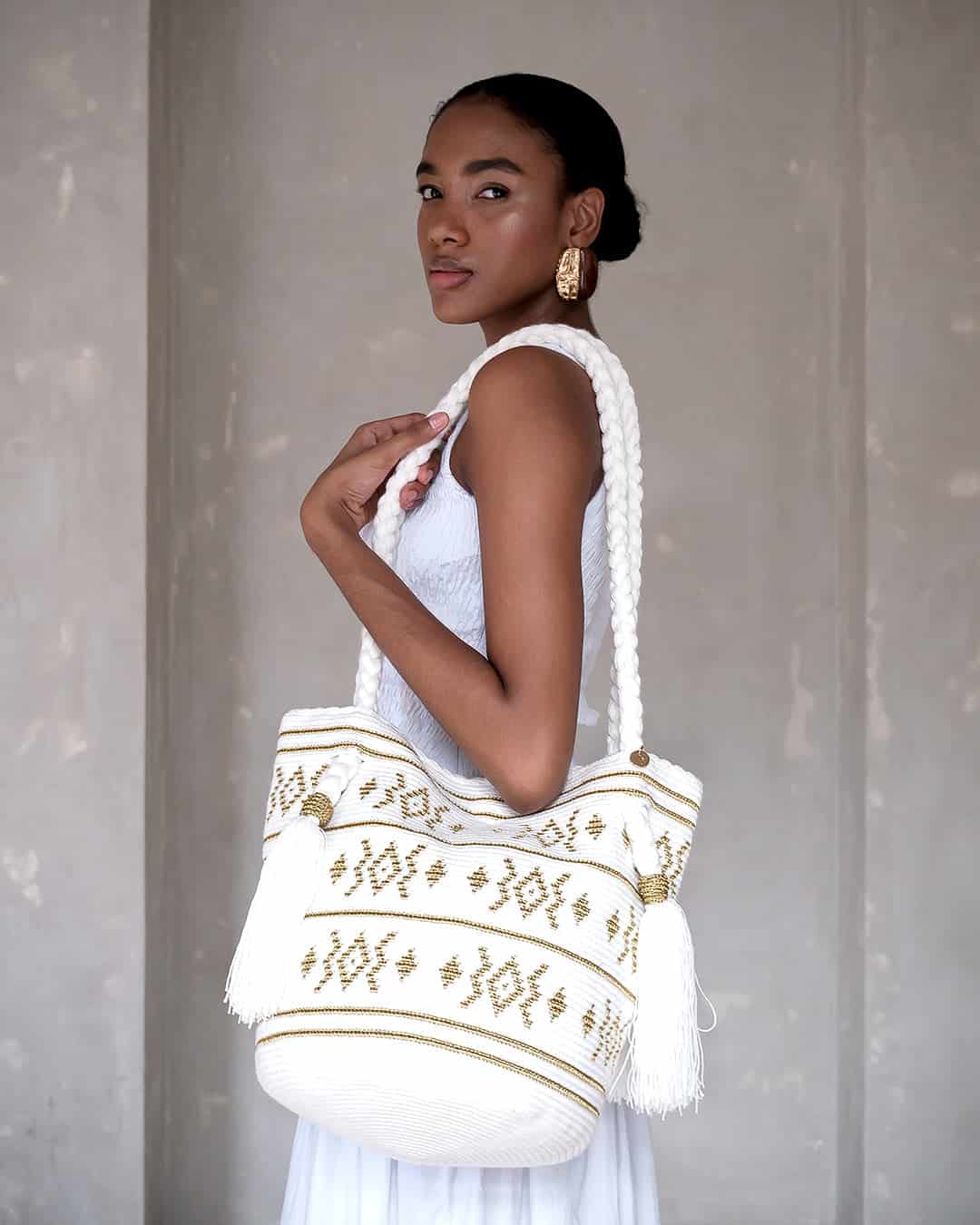 Tote bag  wayuu silver gold - miniatura 3