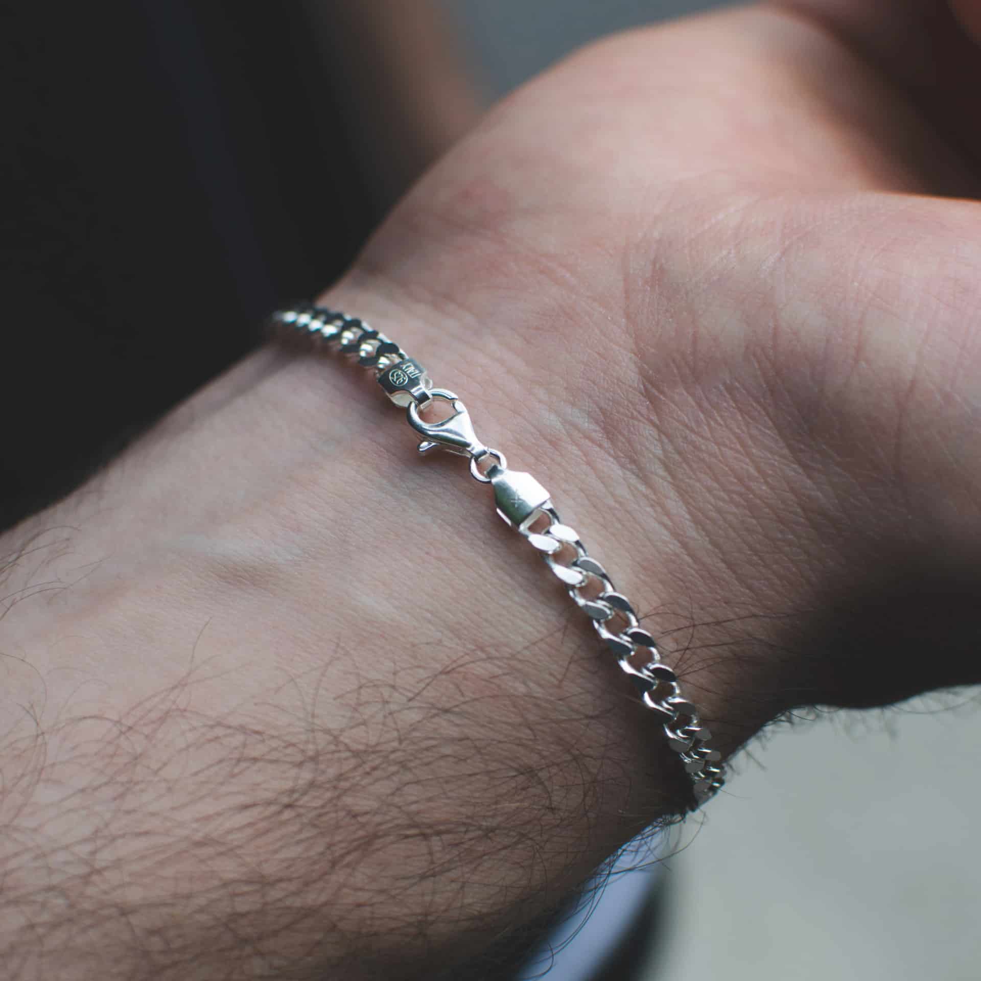 Pulsera Cubana 4mm Plata Ley 925 - miniatura 2