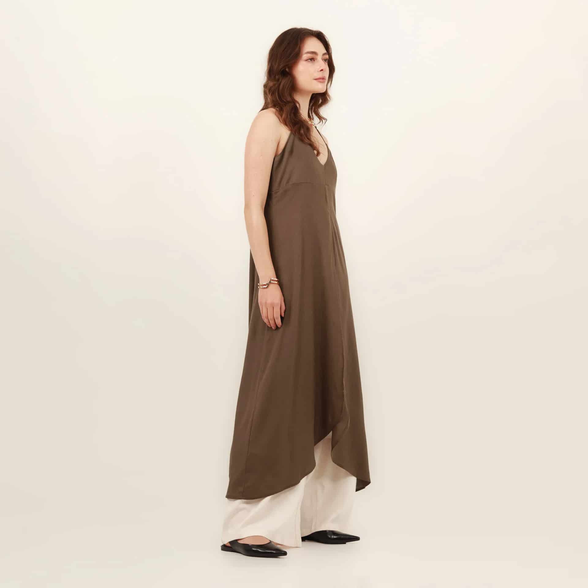 Vestido  Sobretodo Cuello V Manga Sisa - miniatura 3