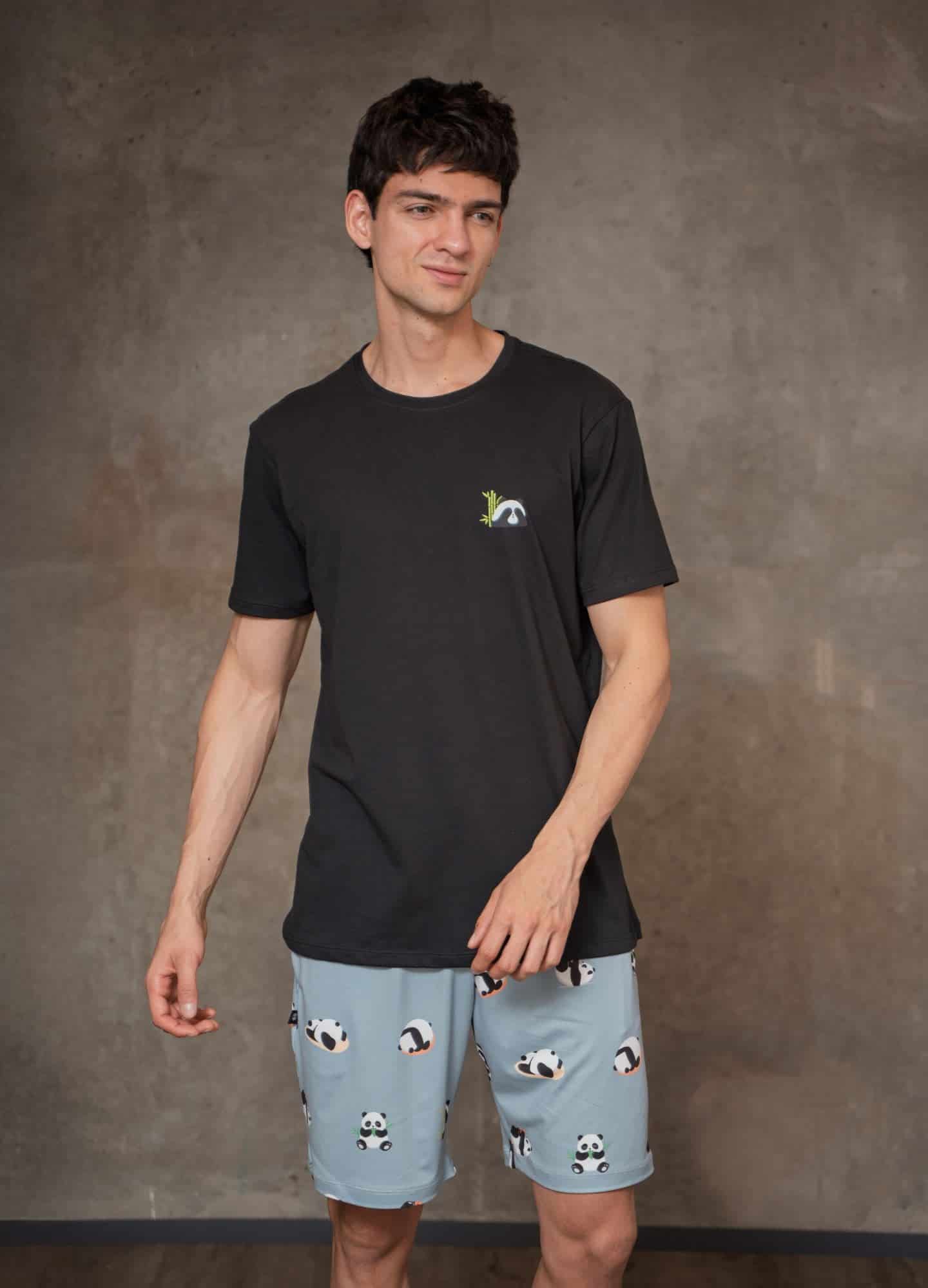 Conjunto Short Pandas - Gris Azulado - miniatura 1