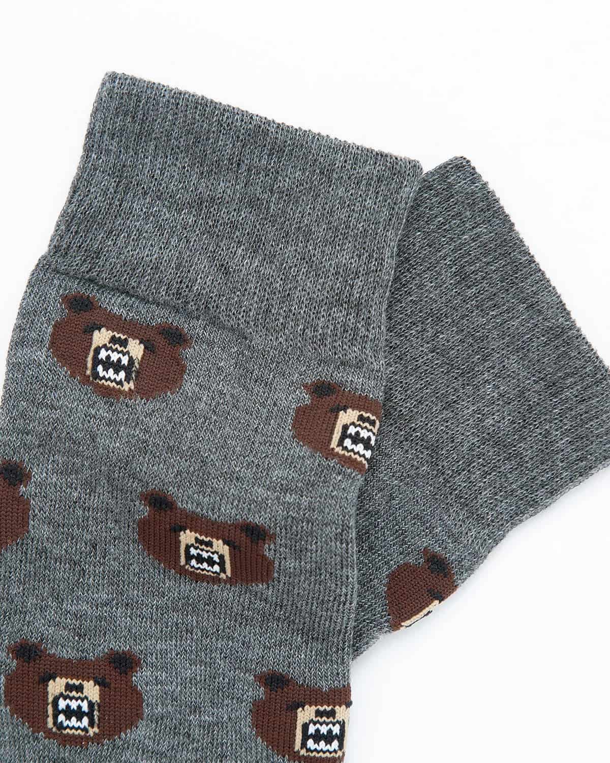 Medias Algodón Estampado Osos - Fondo Gris - miniatura 4