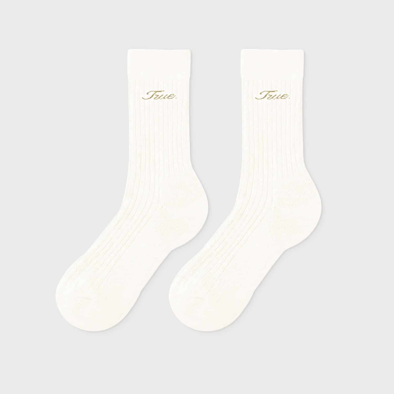 True Ribbed Socks - Cream - miniatura 1