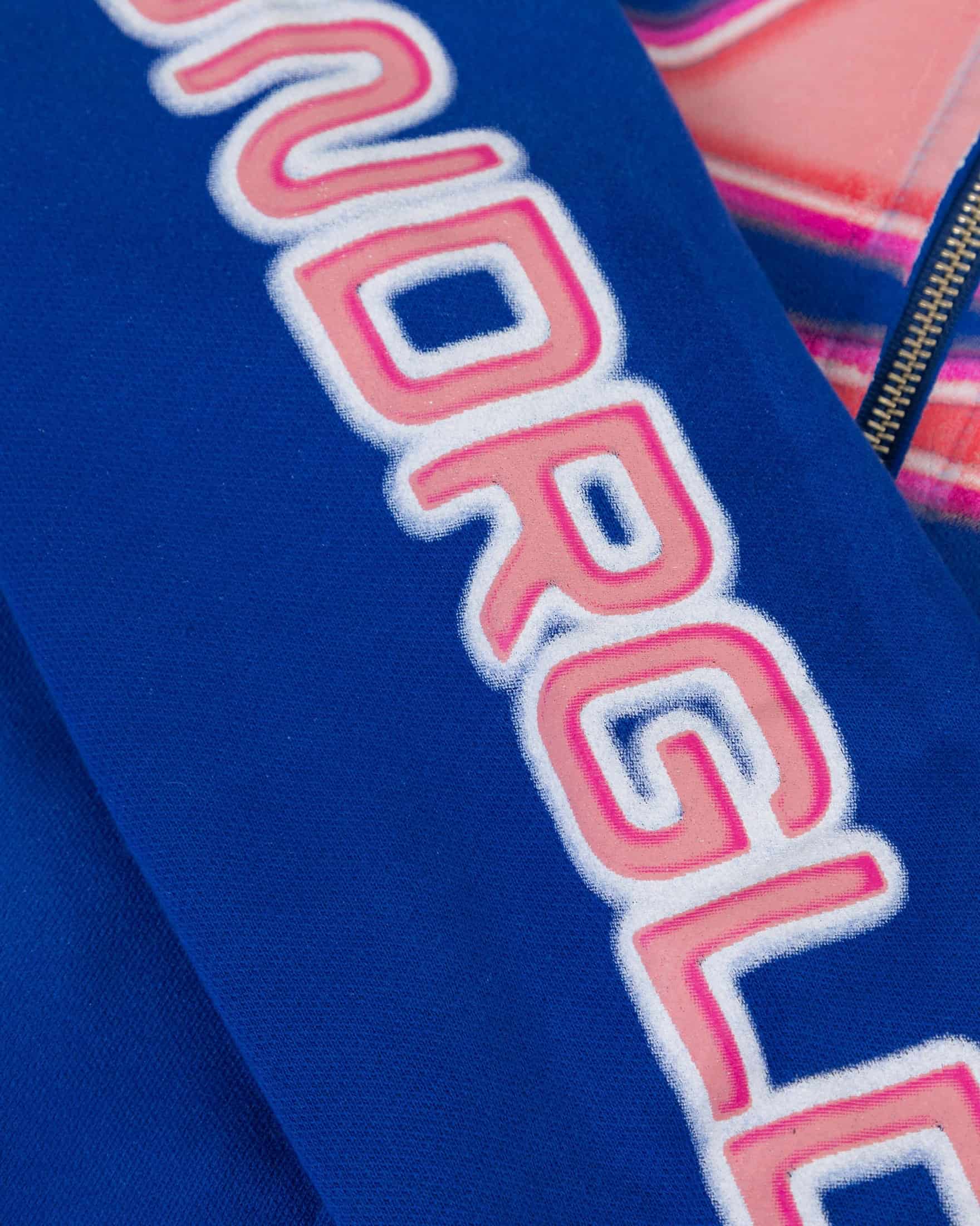 W Act 1 Neon Zip Up Boxy Fit Hoodie Electric Blue - miniatura 6