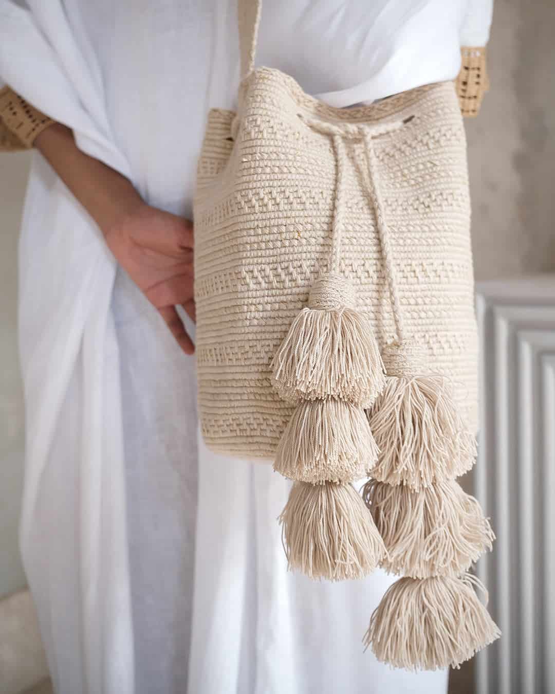 Mochila wayuu Basic Sand - miniatura 9