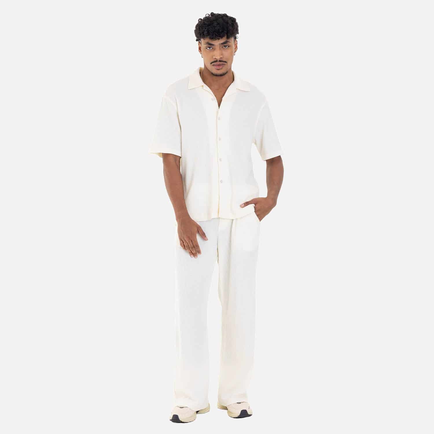 Relaxed Short Sleeve Shirt Ivory - miniatura 2