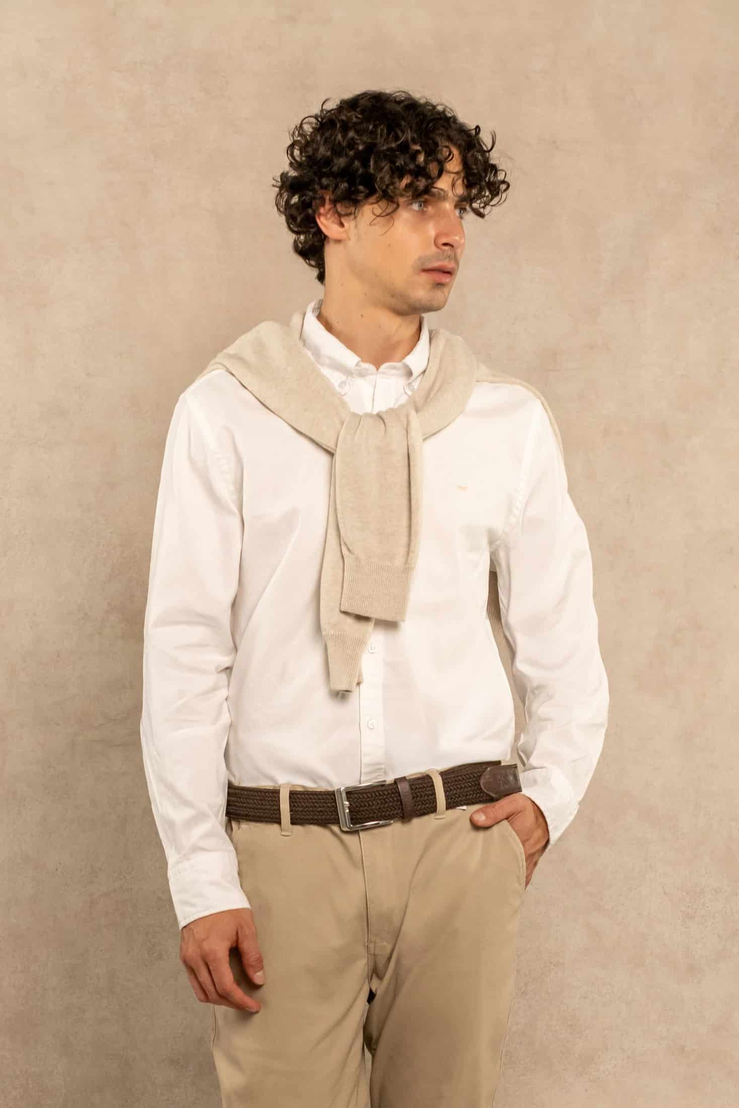 Camisa Antimanchas Oxford Blanco Logo Combinado - miniatura 1