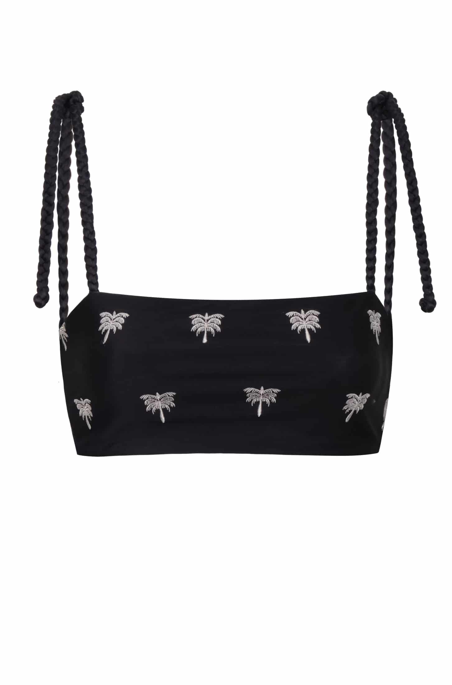 San Miguel Embroidered Top / Black - Ivory Polka Palms - miniatura 2