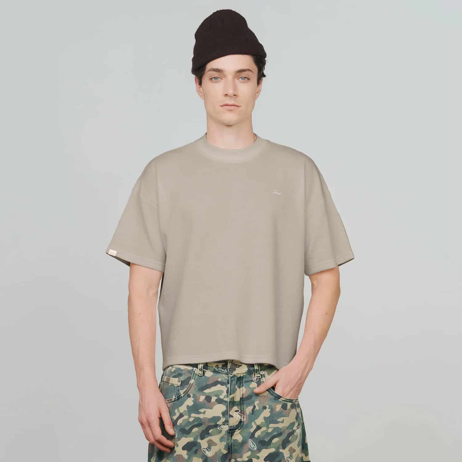 Textured Boxy Tee - Sand - miniatura 4