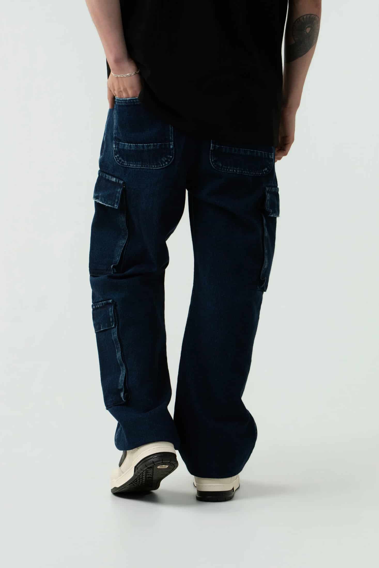 JEAN CARGO COLOR AZUL OSCURO - miniatura 4