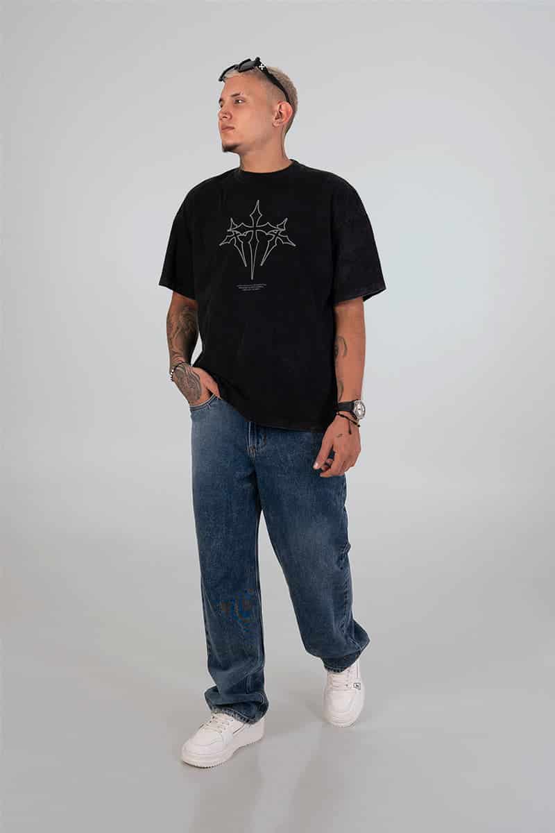 Camiseta acid wash cruz - miniatura 3