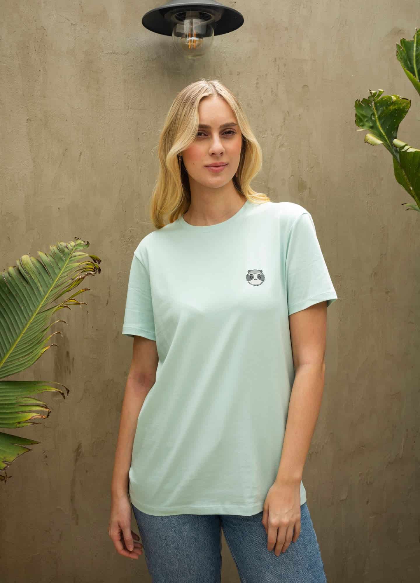 Basic Perezoso Camiseta Regular – Celeste - miniatura 3