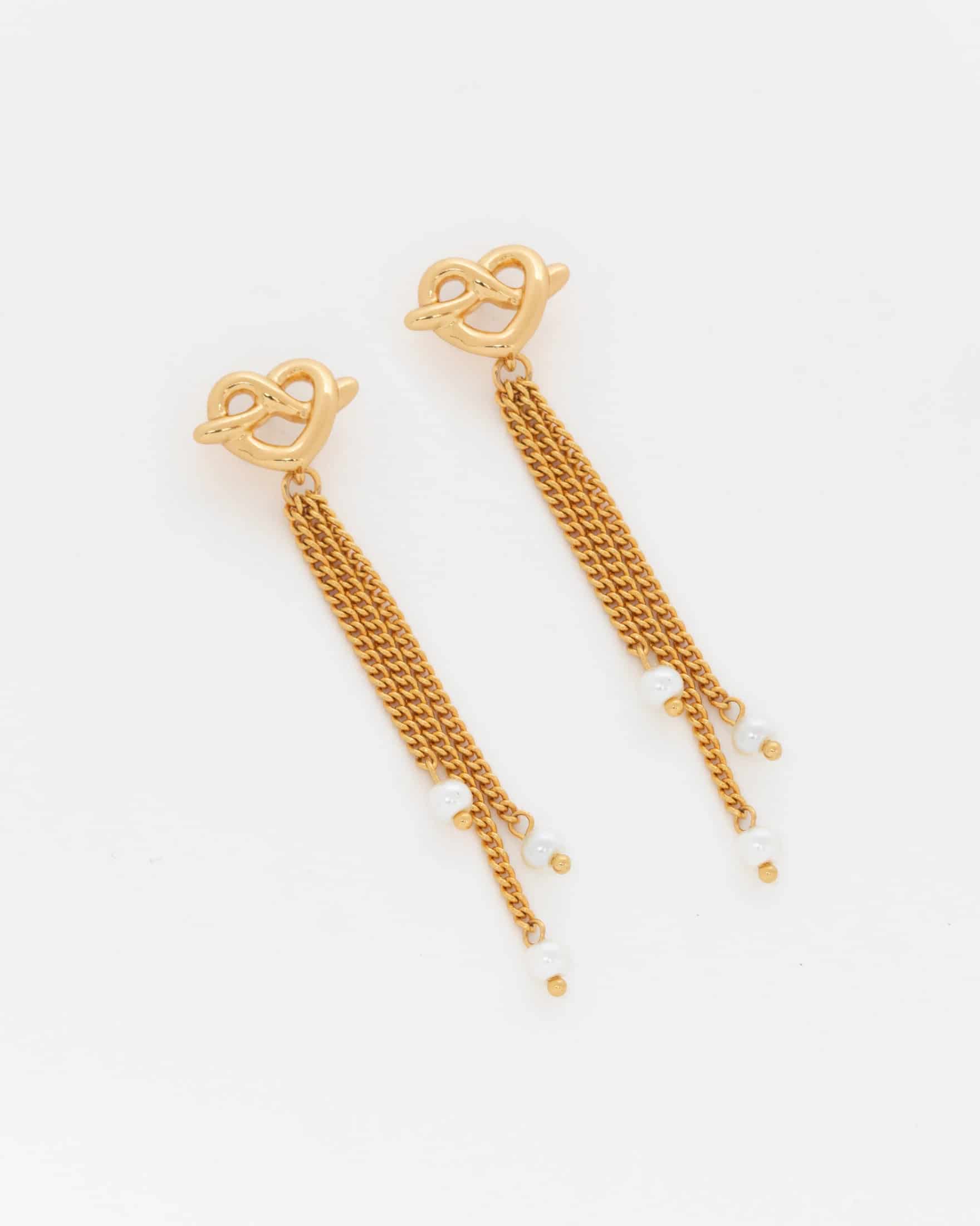 Aretes Corazón Lazo Perla - miniatura 4