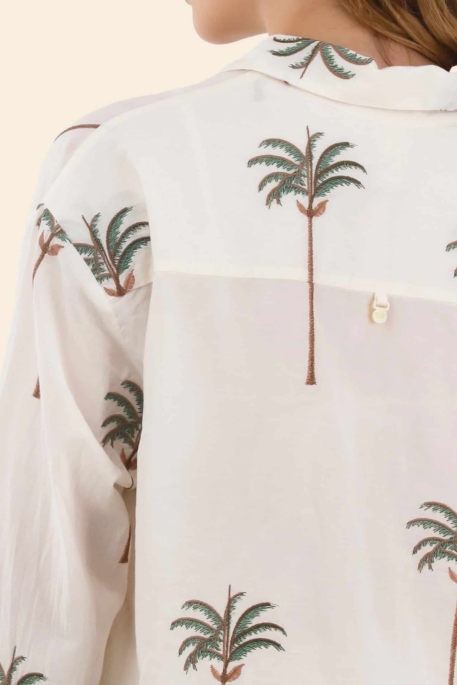 Ivory Summer Palms Vera Shirt - miniatura 3