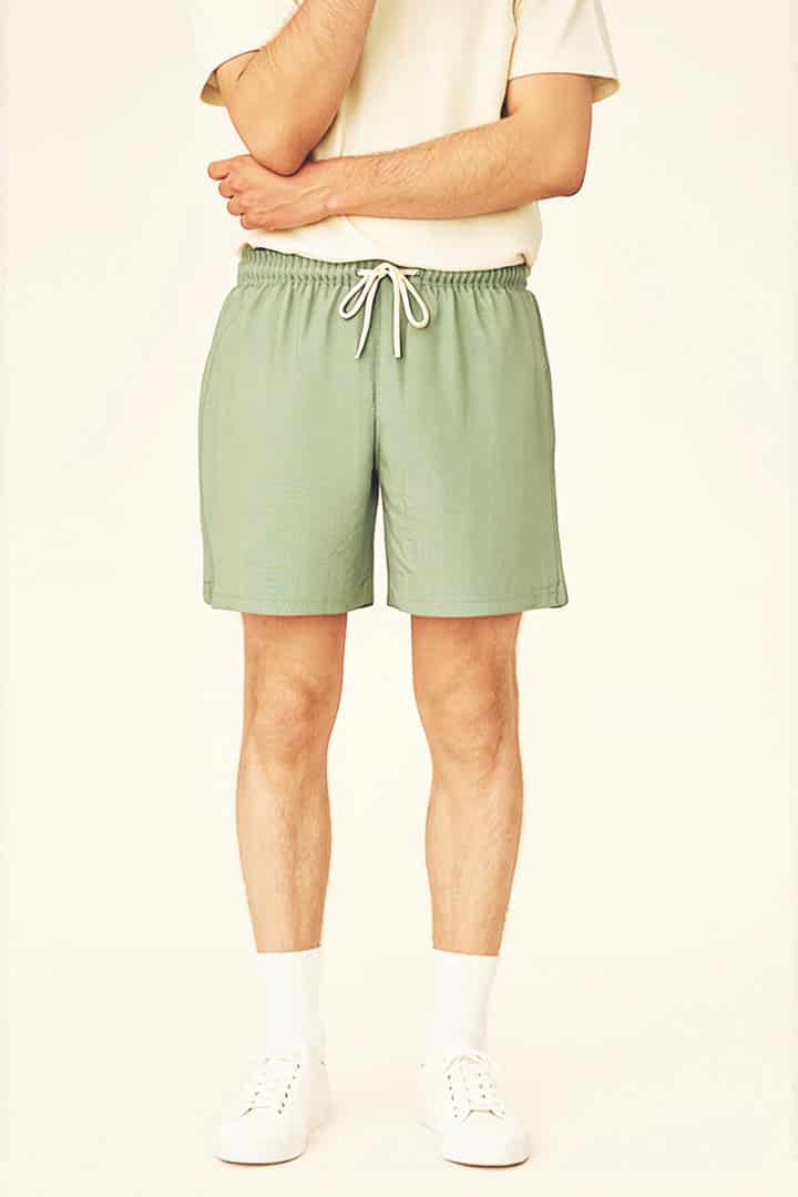 Short lino verde eucalipto - miniatura 1