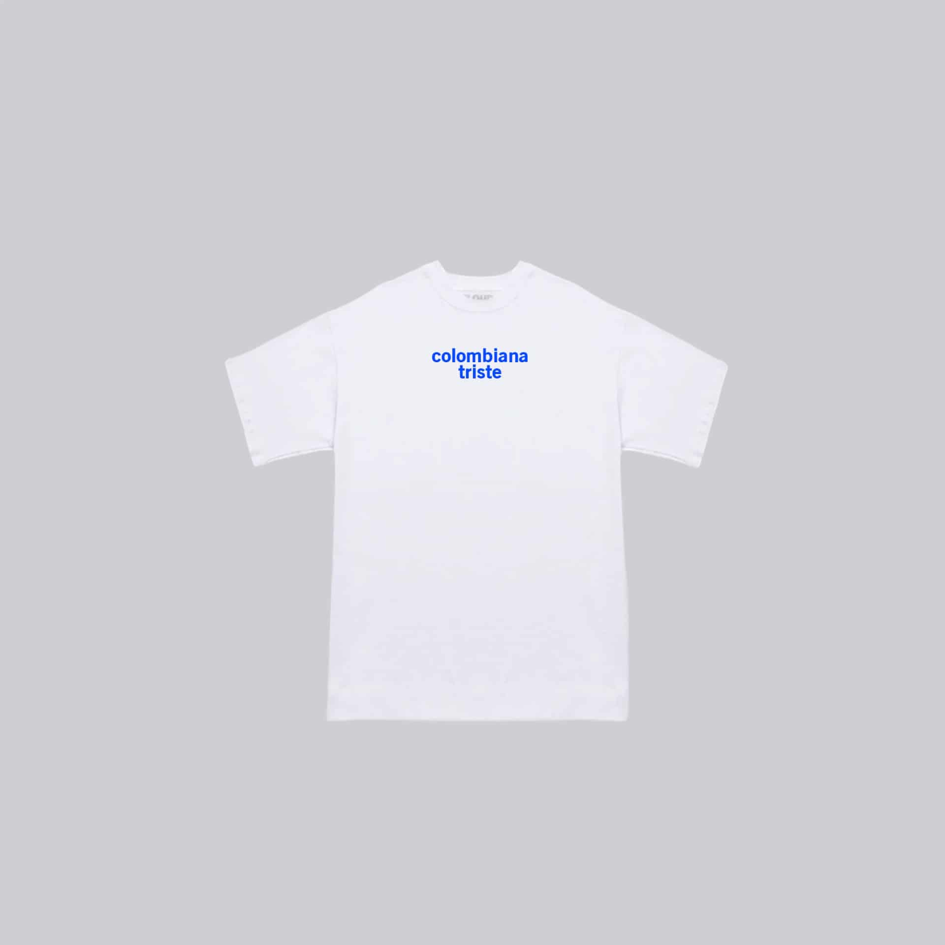 Baby tee colombiana blanco/azul - miniatura 1